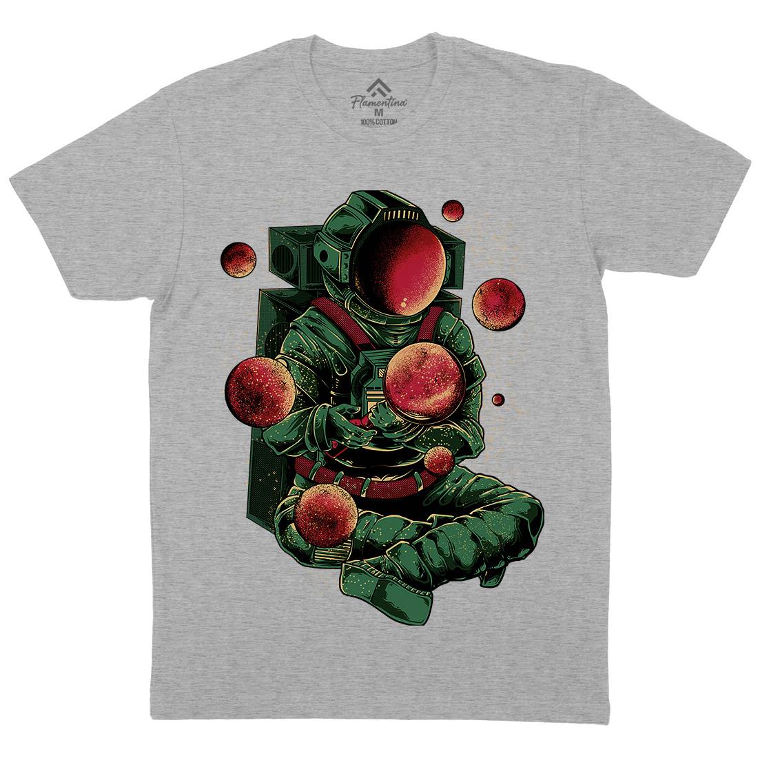 Astronaut Creator Mens Organic Crew Neck T-Shirt Space B989