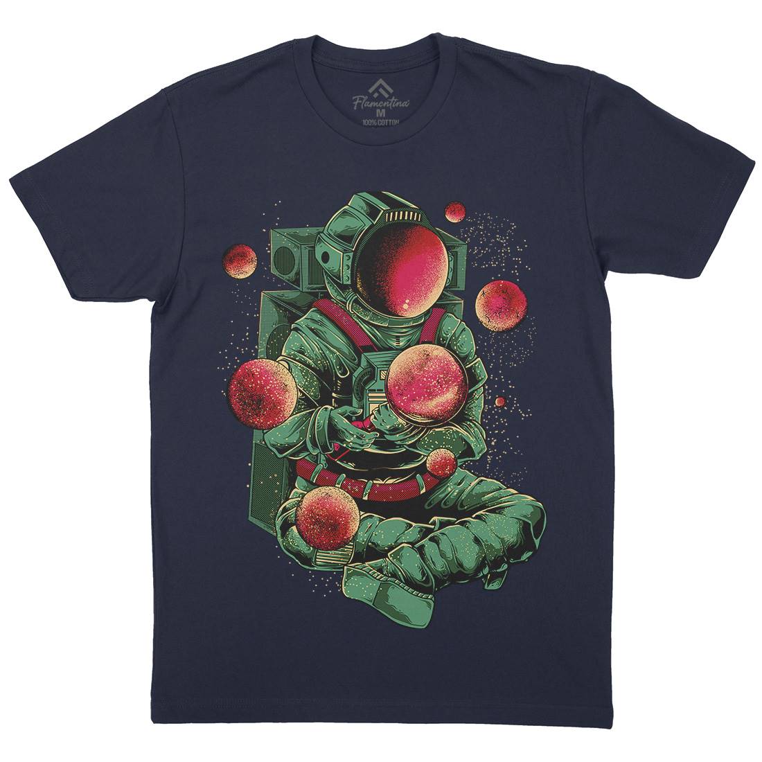 Astronaut Creator Mens Organic Crew Neck T-Shirt Space B989