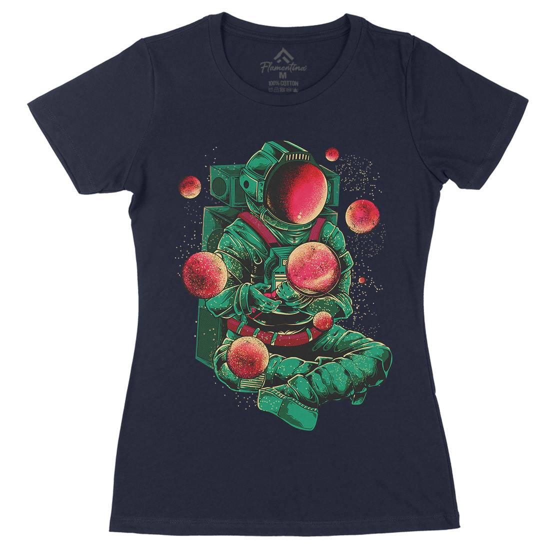 Astronaut Creator Womens Organic Crew Neck T-Shirt Space B989