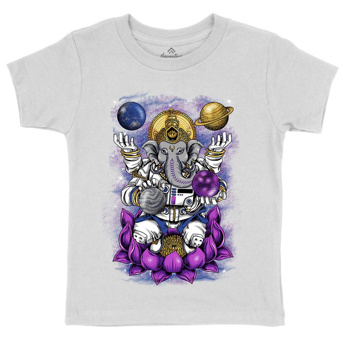 Lord Ganesha Kids Organic Crew Neck T-Shirt Asian B991