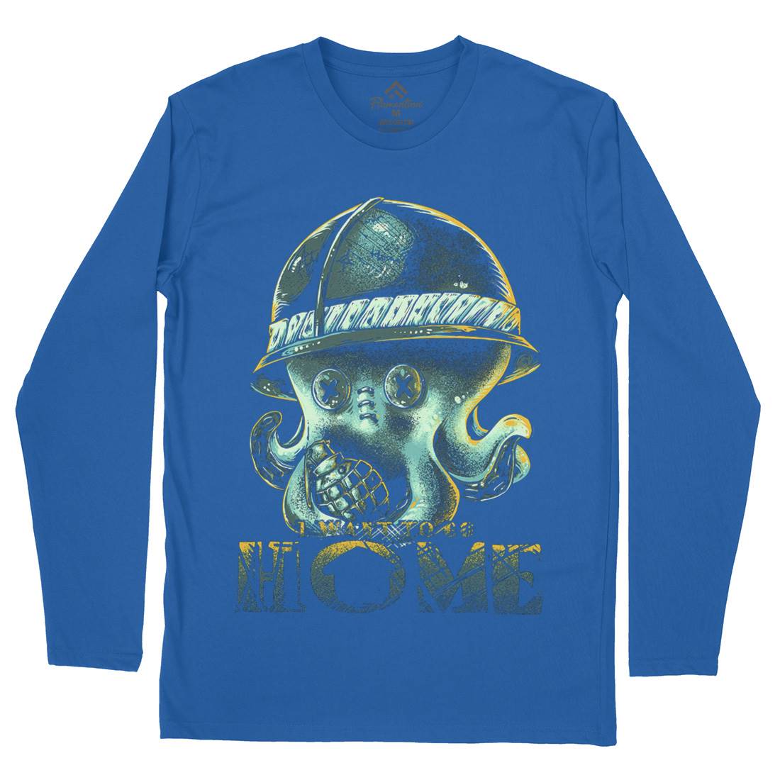 Octopus War Mens Long Sleeve T-Shirt Army B993