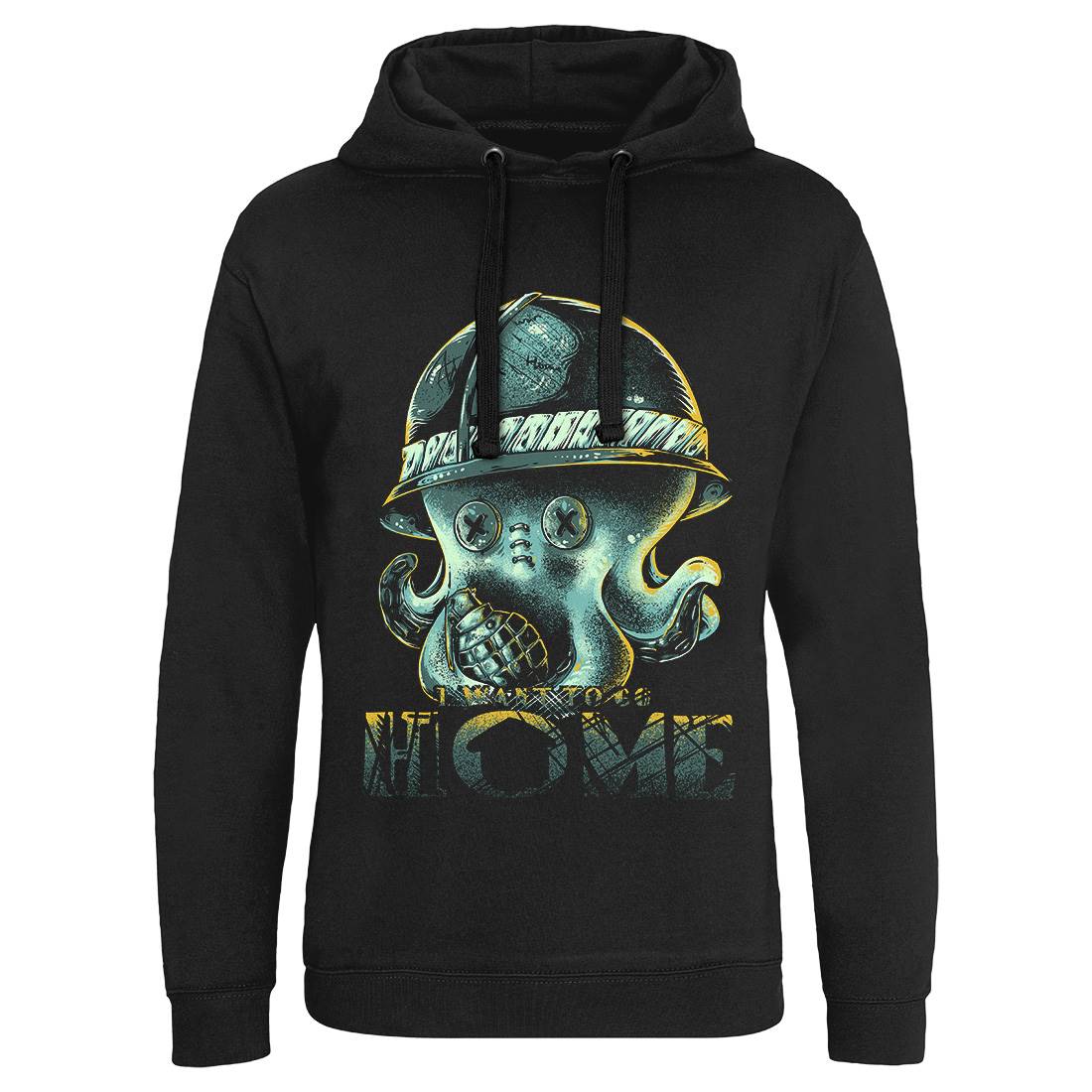 Octopus War Mens Hoodie Without Pocket Army B993