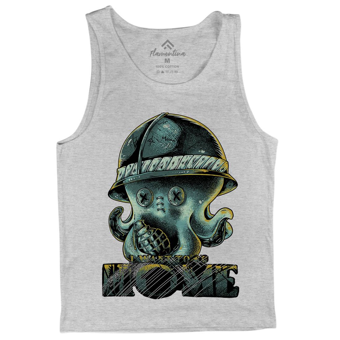 Octopus War Mens Tank Top Vest Army B993
