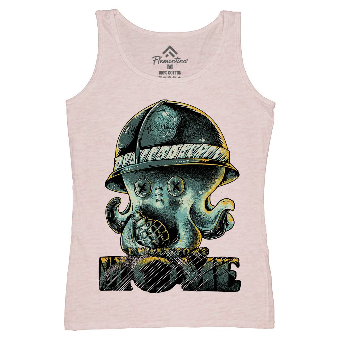 Octopus War Womens Organic Tank Top Vest Army B993
