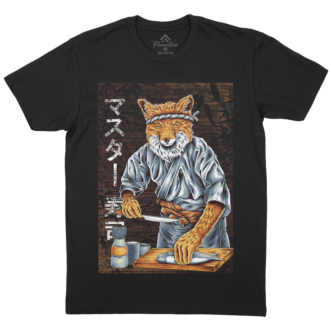 Japan Fox Mens Crew Neck T-Shirt Asian B994