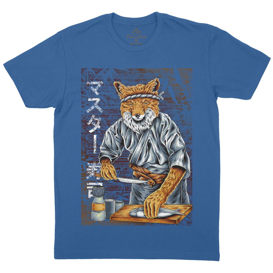 Japan Fox Mens Organic Crew Neck T-Shirt Asian B994