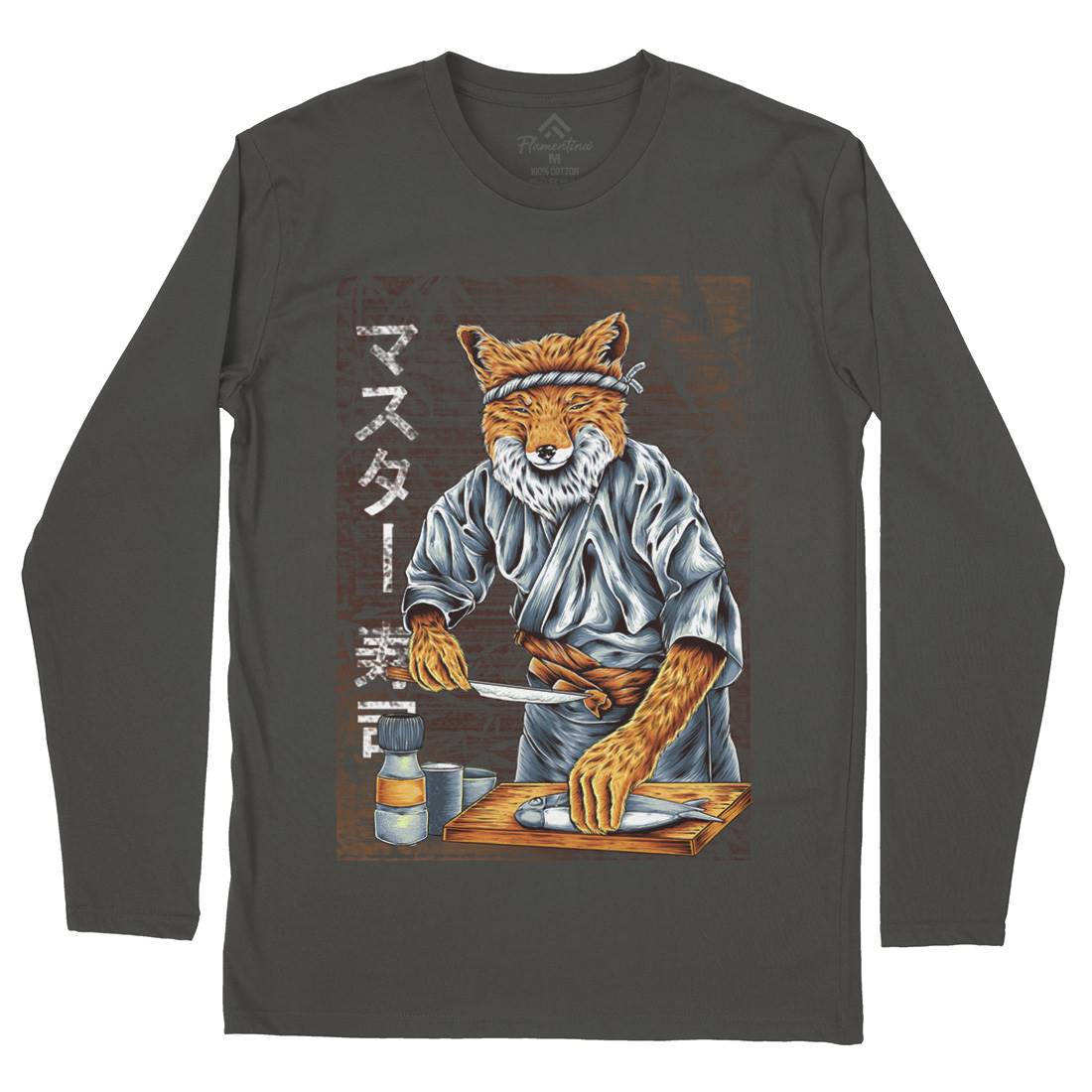 Japan Fox Mens Long Sleeve T-Shirt Asian B994