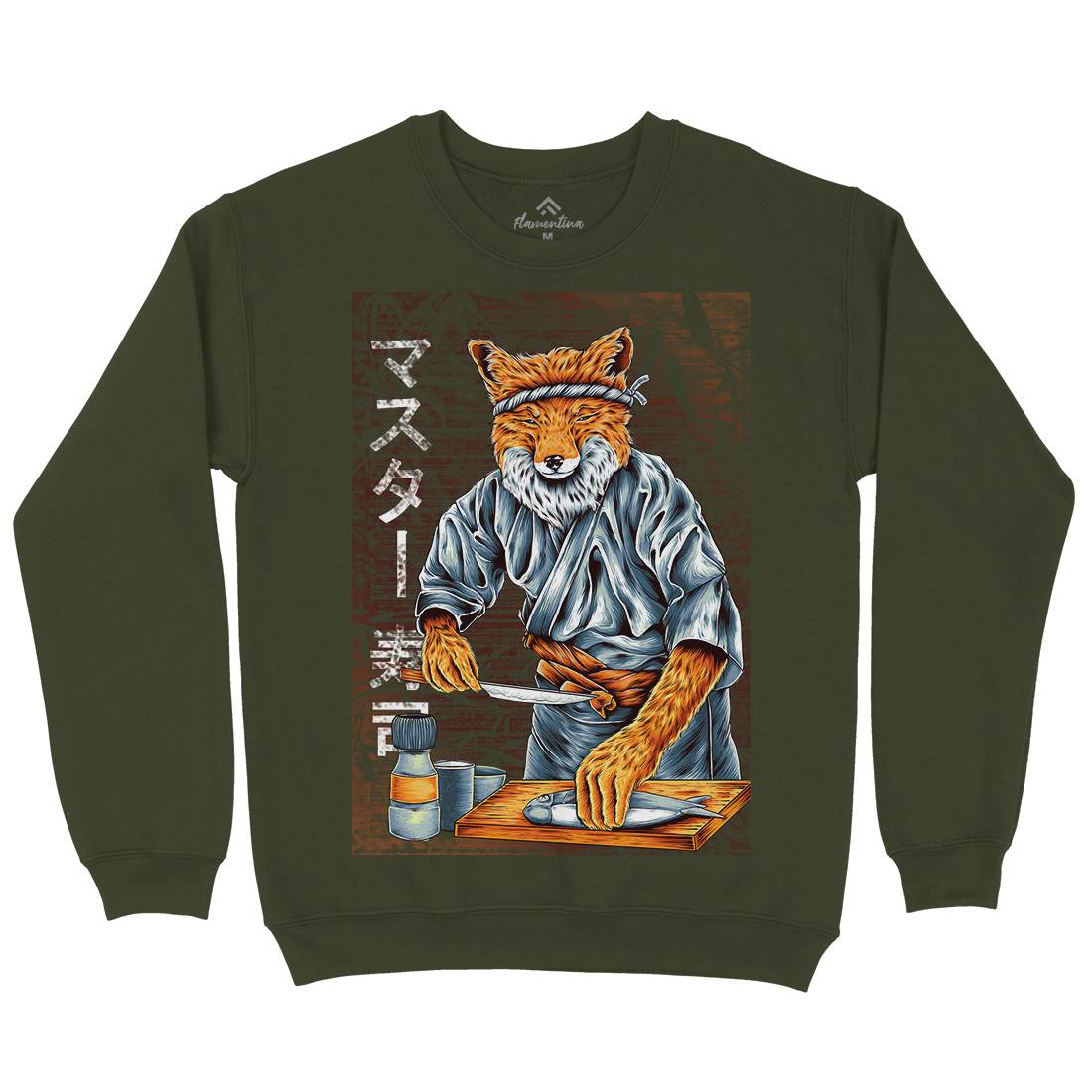 Japan Fox Mens Crew Neck Sweatshirt Asian B994