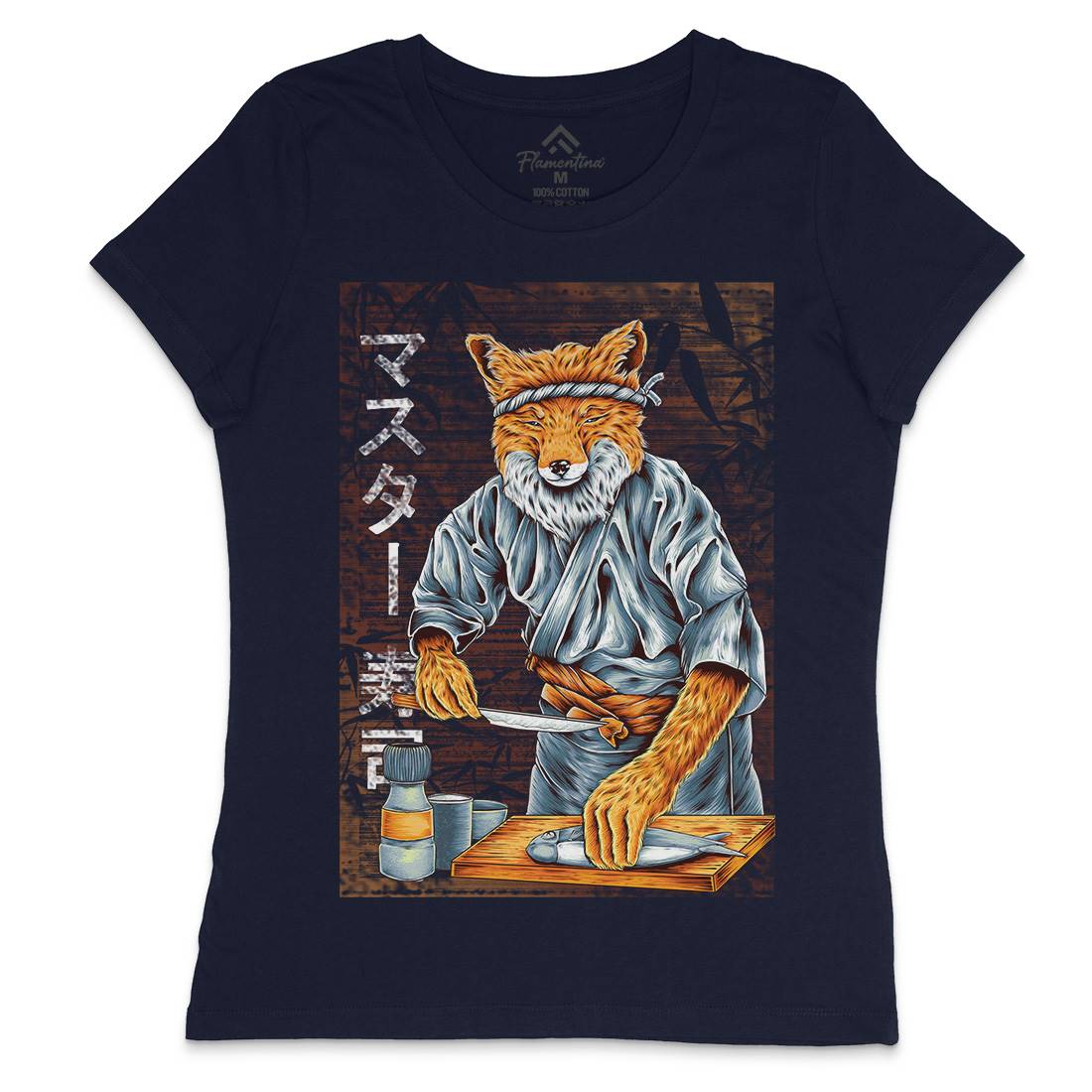 Japan Fox Womens Crew Neck T-Shirt Asian B994