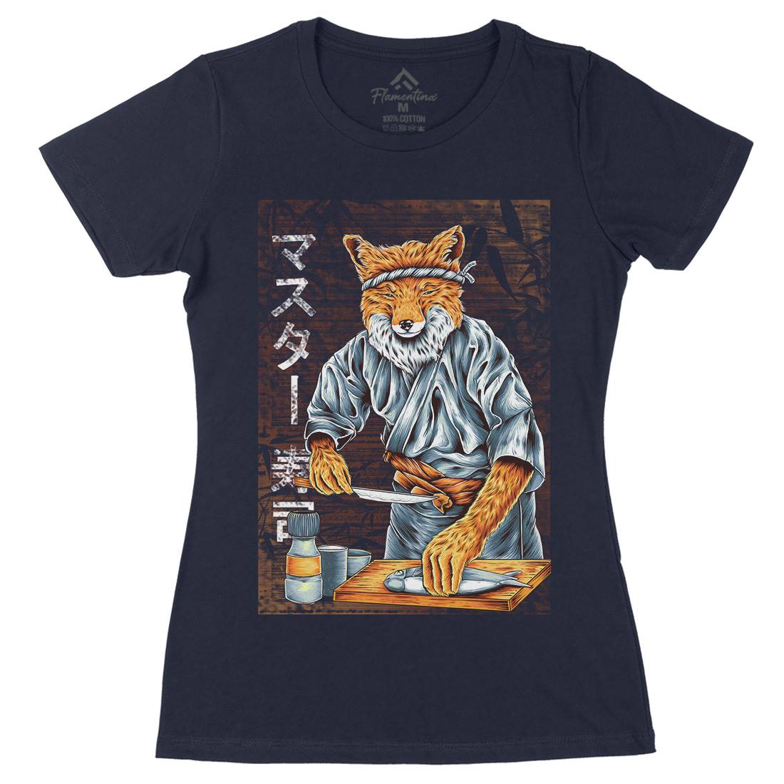 Japan Fox Womens Organic Crew Neck T-Shirt Asian B994