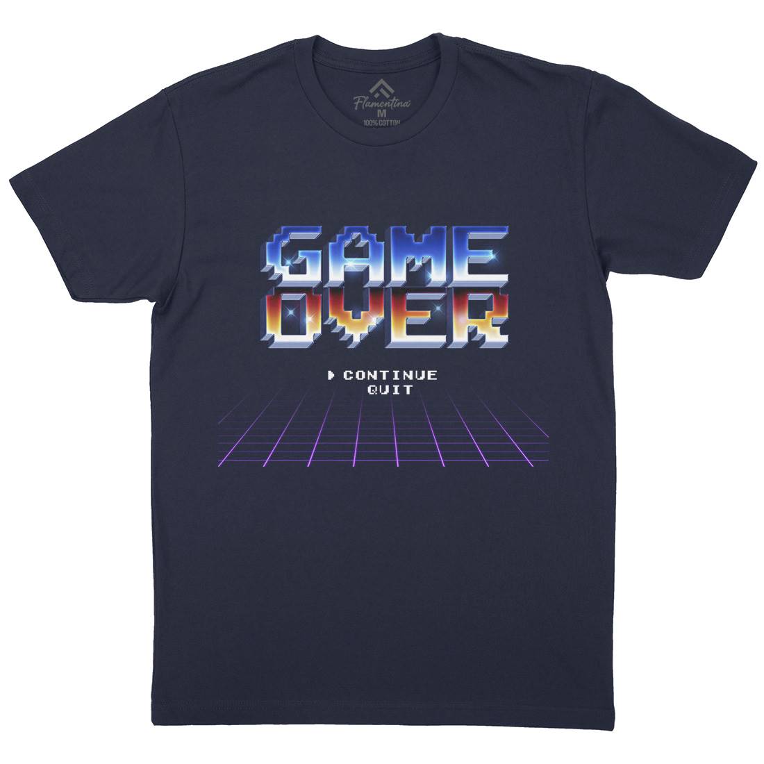 Game Over Mens Organic Crew Neck T-Shirt Geek B995