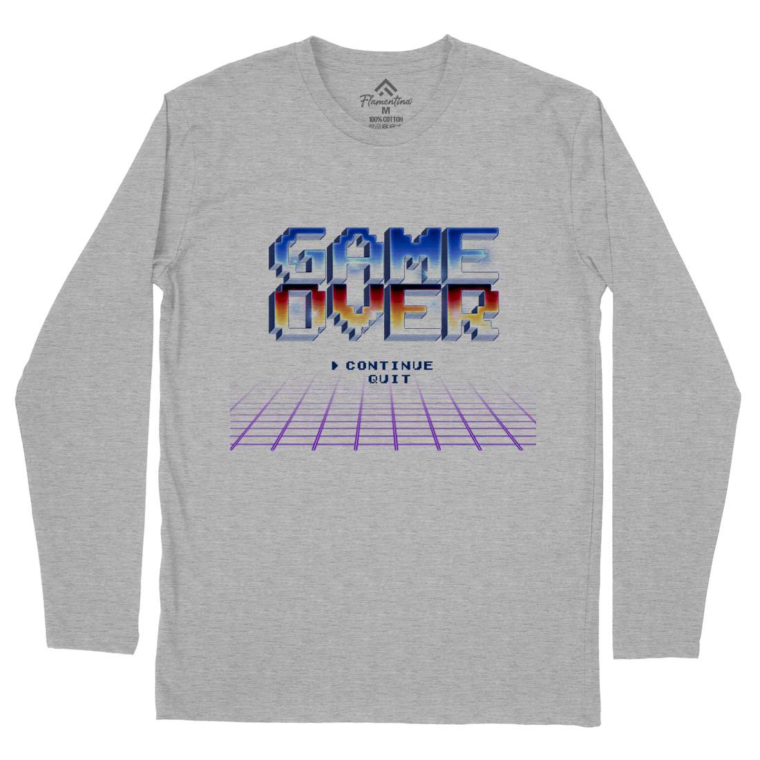 Game Over Mens Long Sleeve T-Shirt Geek B995