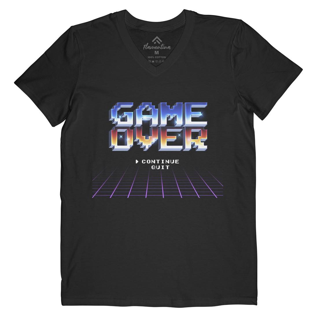 Game Over Mens Organic V-Neck T-Shirt Geek B995