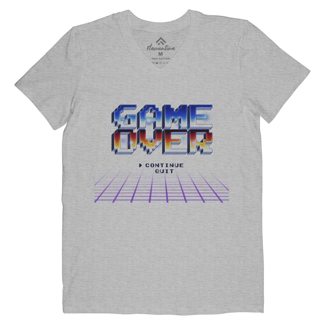 Game Over Mens Organic V-Neck T-Shirt Geek B995