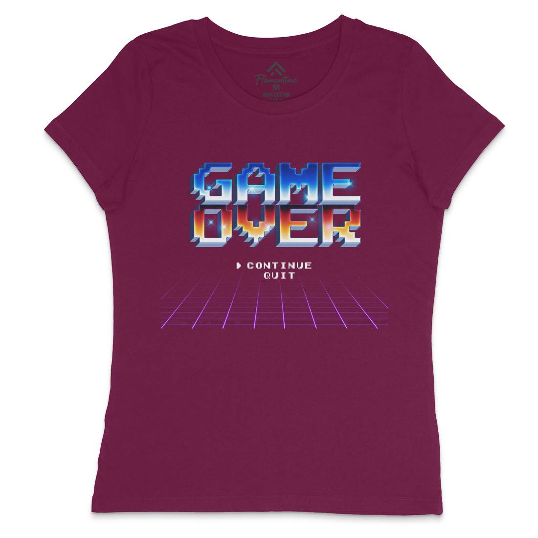 Game Over Womens Crew Neck T-Shirt Geek B995