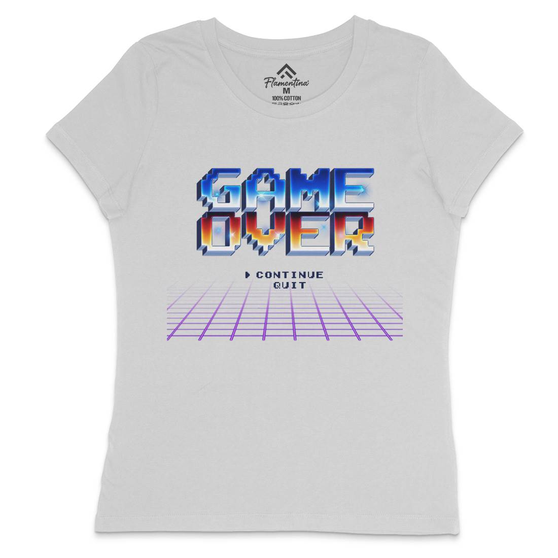 Game Over Womens Crew Neck T-Shirt Geek B995
