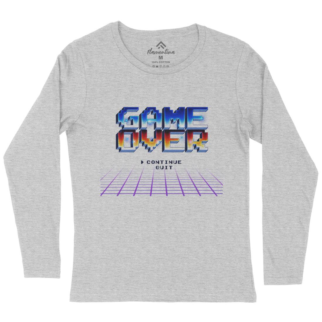 Game Over Womens Long Sleeve T-Shirt Geek B995