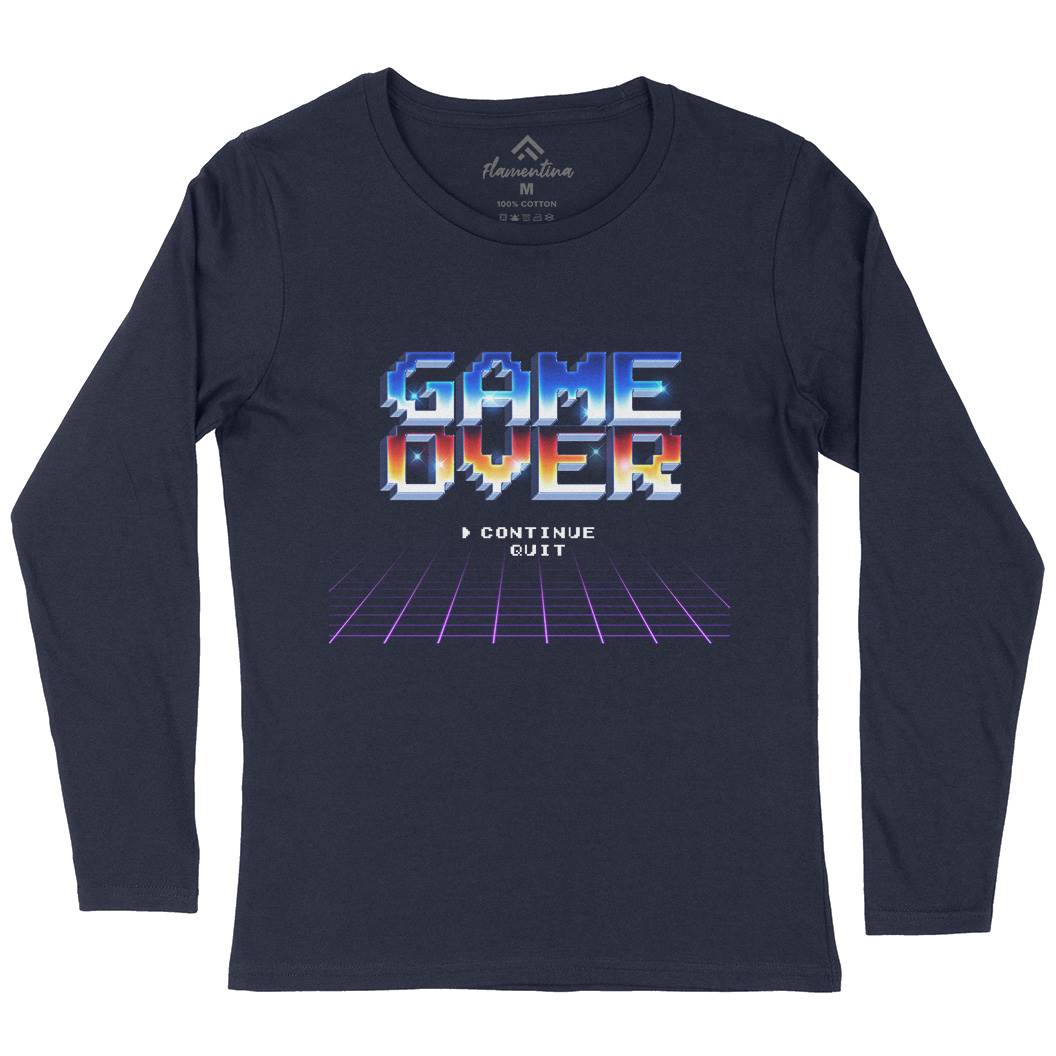 Game Over Womens Long Sleeve T-Shirt Geek B995