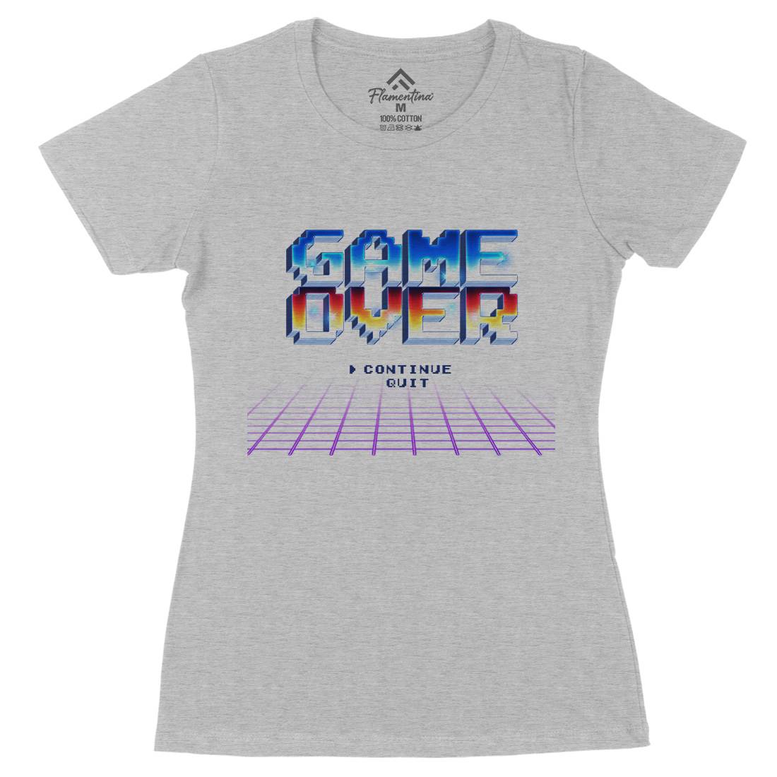 Game Over Womens Organic Crew Neck T-Shirt Geek B995