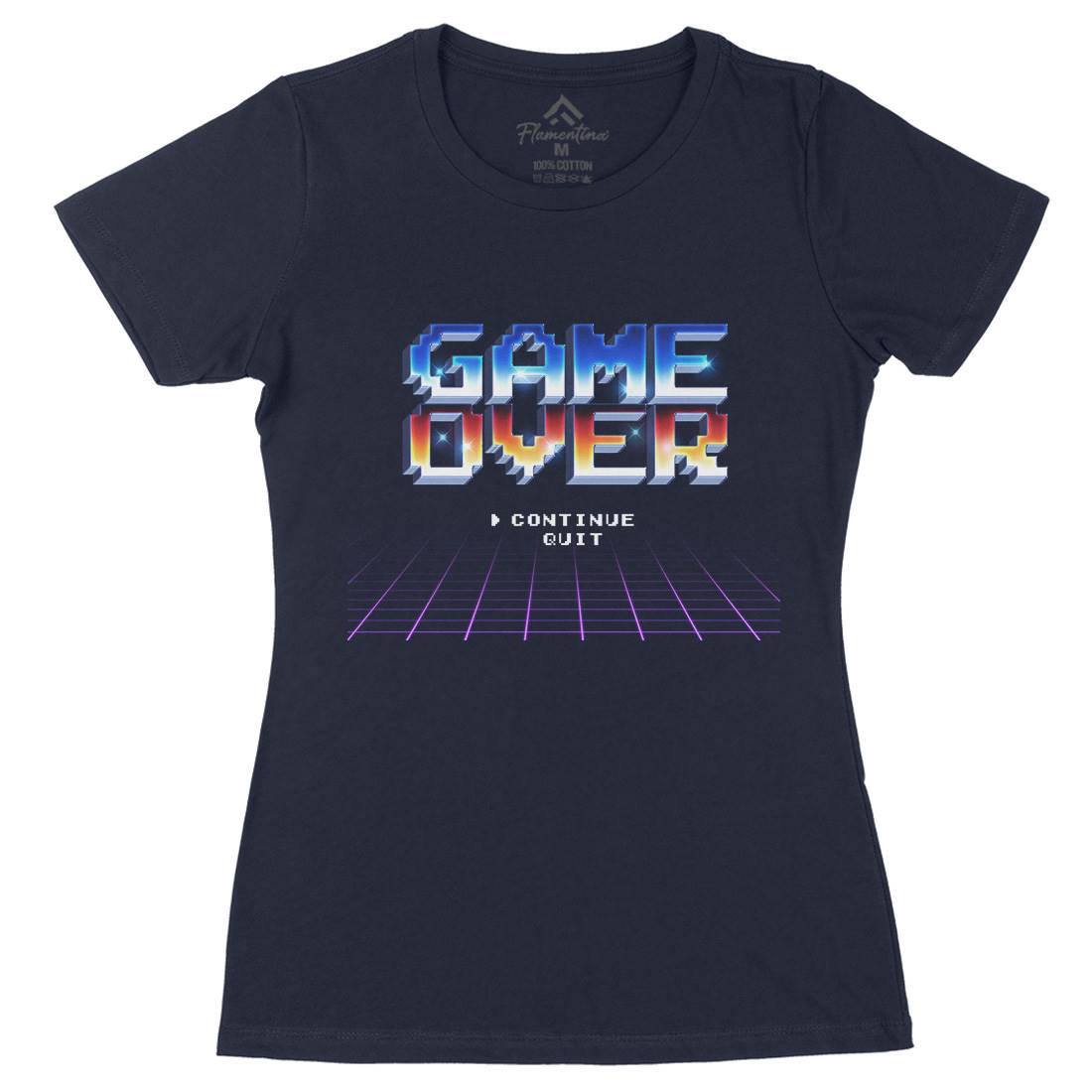 Game Over Womens Organic Crew Neck T-Shirt Geek B995