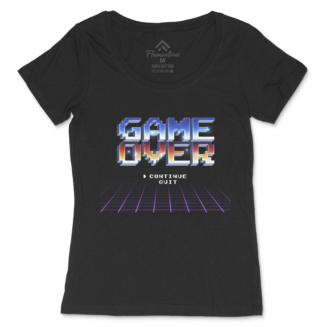 Game Over Womens Scoop Neck T-Shirt Geek B995