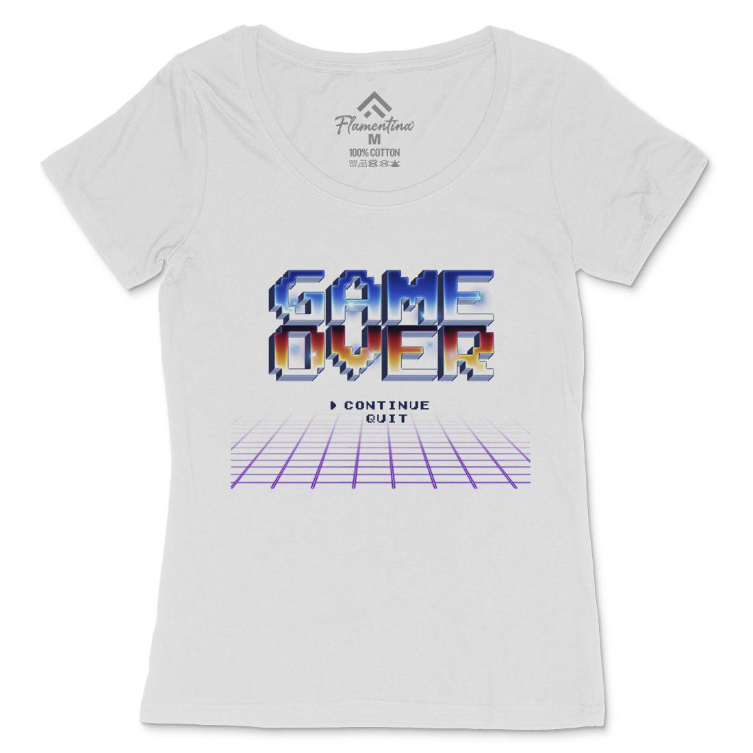 Game Over Womens Scoop Neck T-Shirt Geek B995