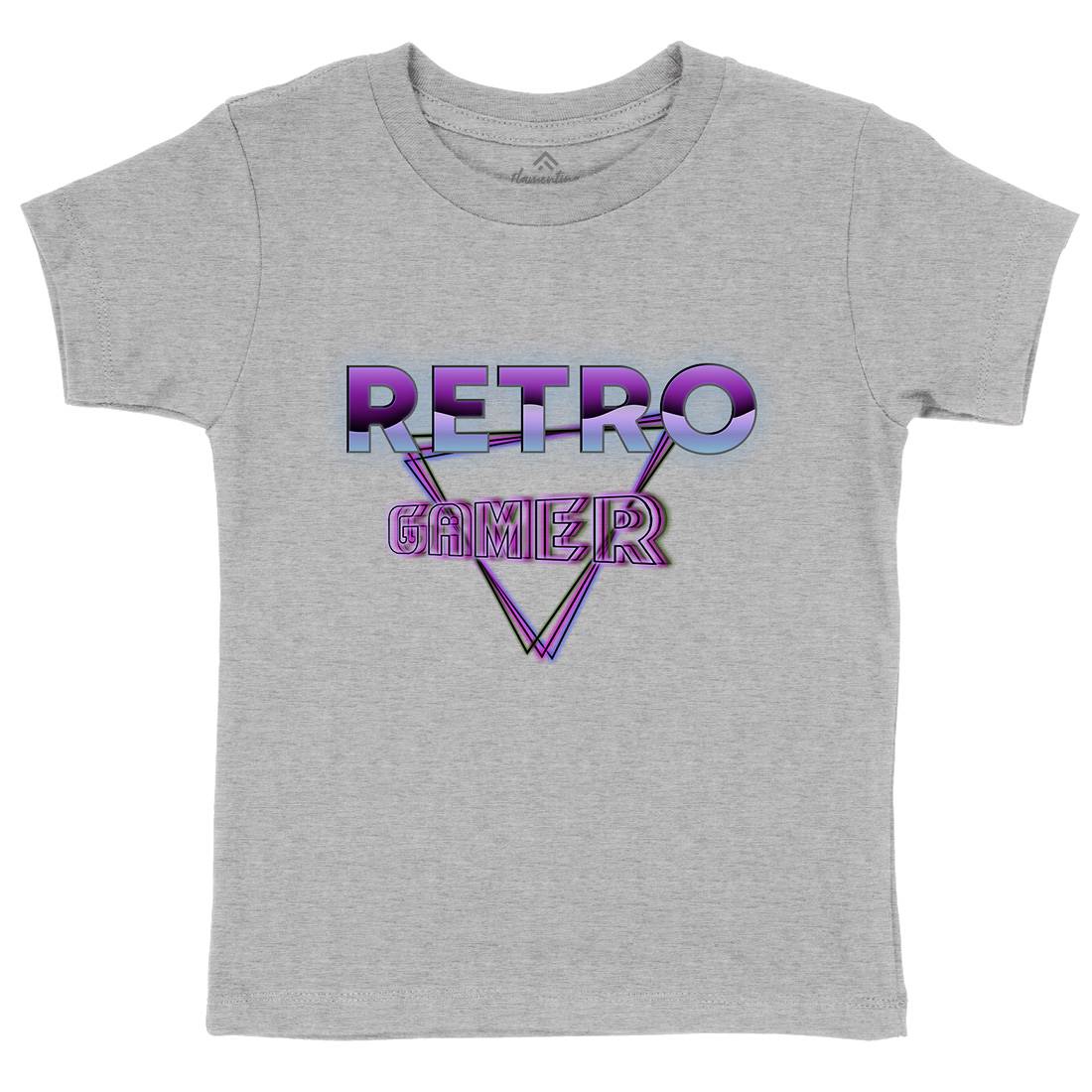 Retro Gamer Kids Organic Crew Neck T-Shirt Geek B996