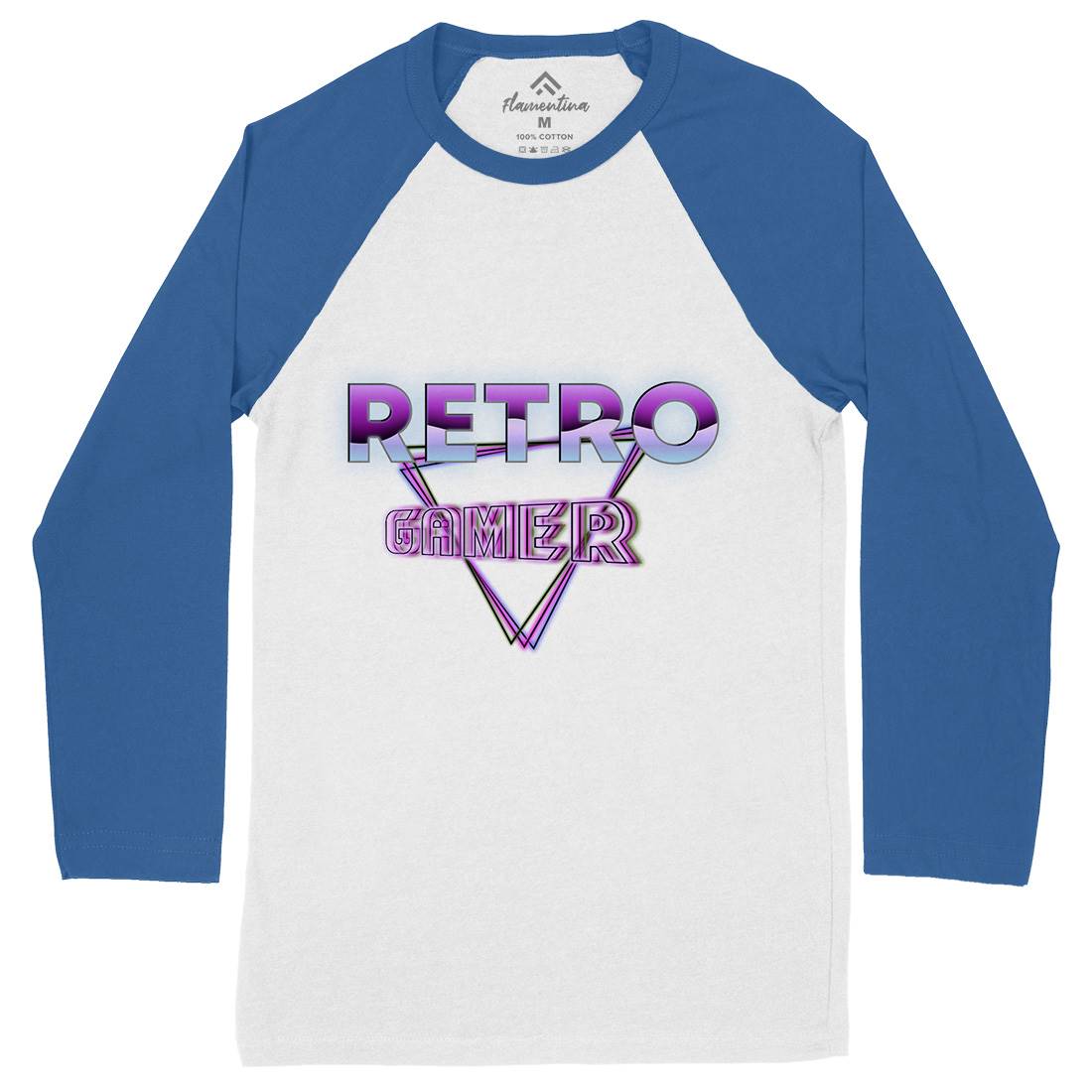 Retro Gamer Mens Long Sleeve Baseball T-Shirt Geek B996