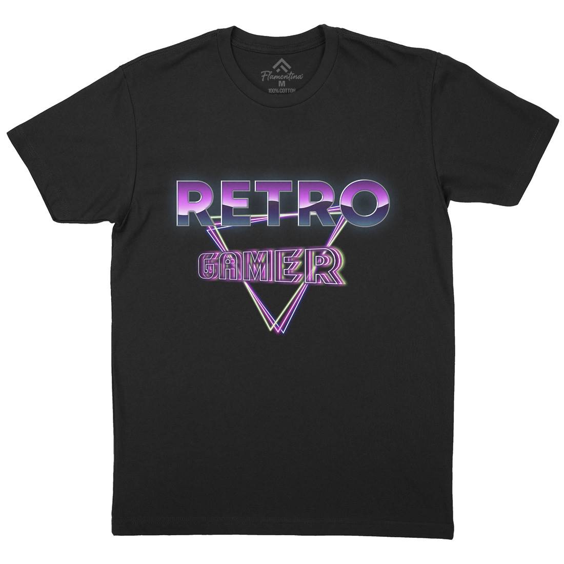 Retro Gamer Mens Organic Crew Neck T-Shirt Geek B996