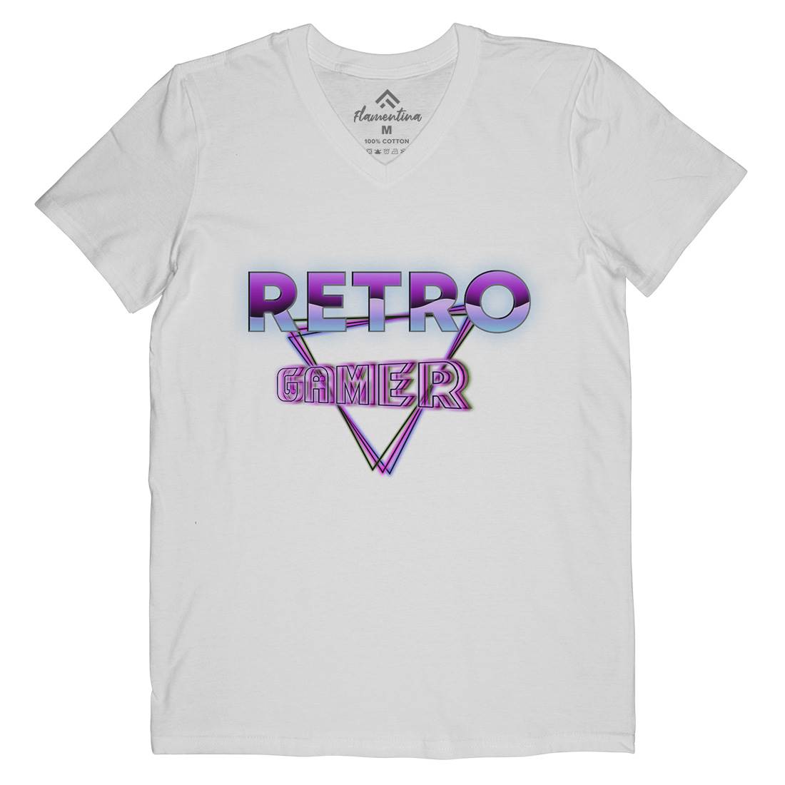 Retro Gamer Mens V-Neck T-Shirt Geek B996