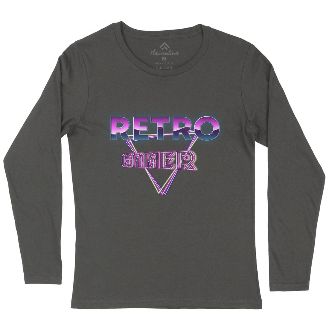 Retro Gamer Womens Long Sleeve T-Shirt Geek B996