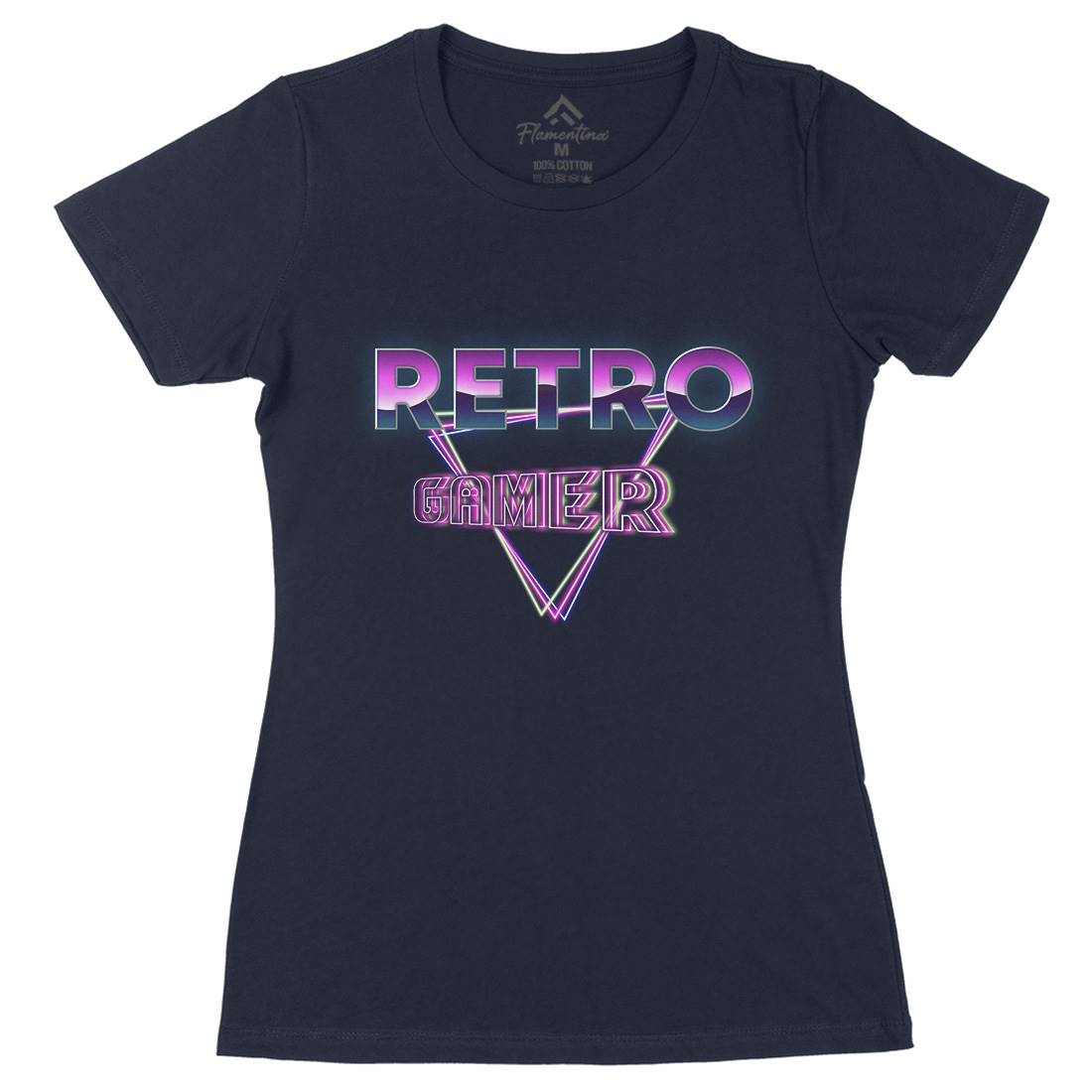 Retro Gamer Womens Organic Crew Neck T-Shirt Geek B996