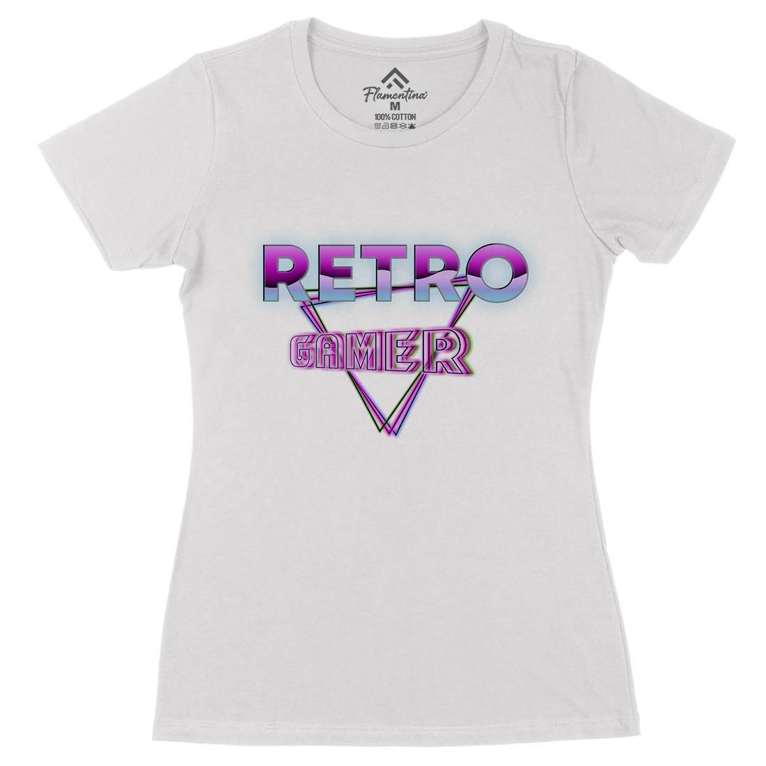 Retro Gamer Womens Organic Crew Neck T-Shirt Geek B996