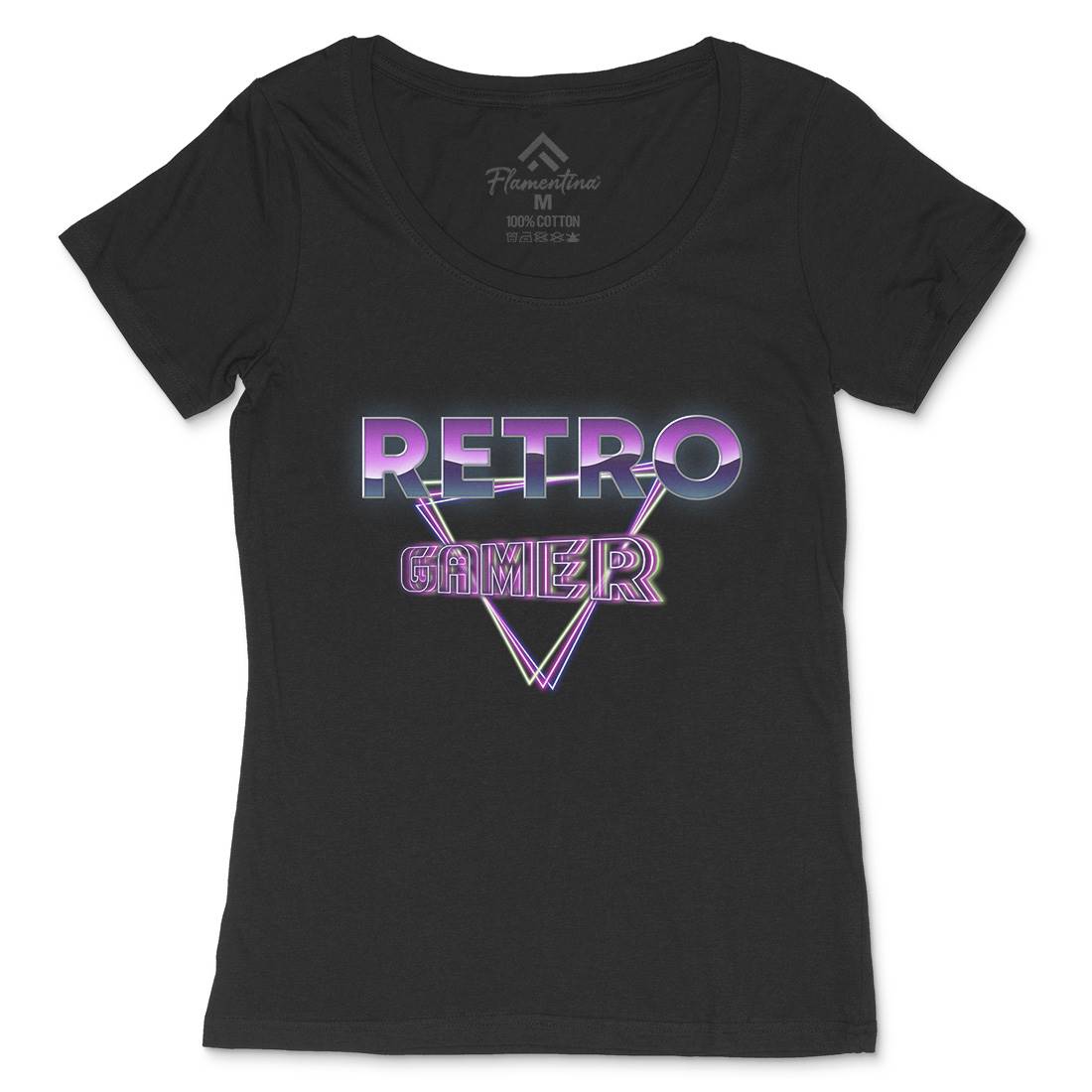 Retro Gamer Womens Scoop Neck T-Shirt Geek B996