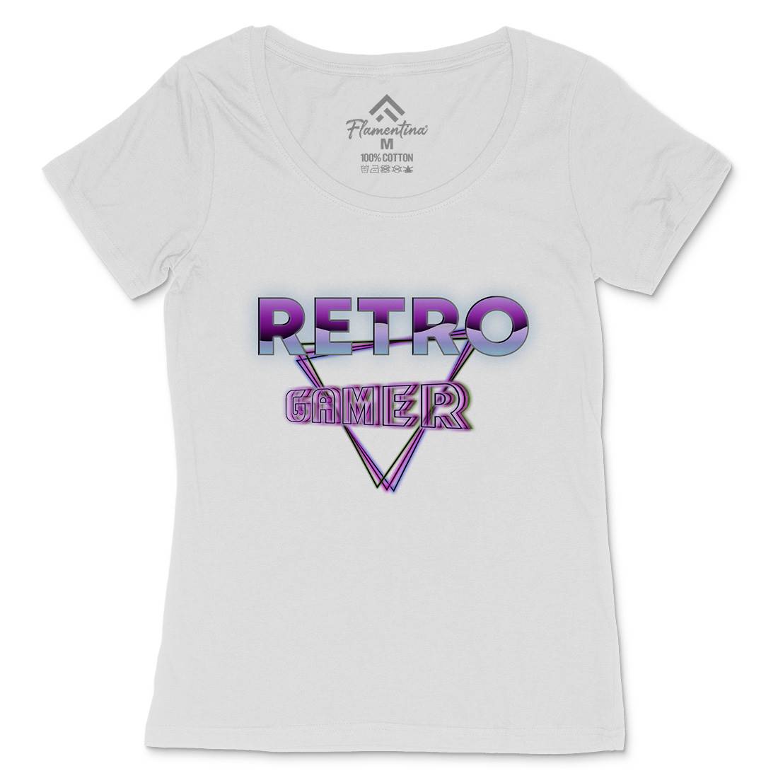 Retro Gamer Womens Scoop Neck T-Shirt Geek B996