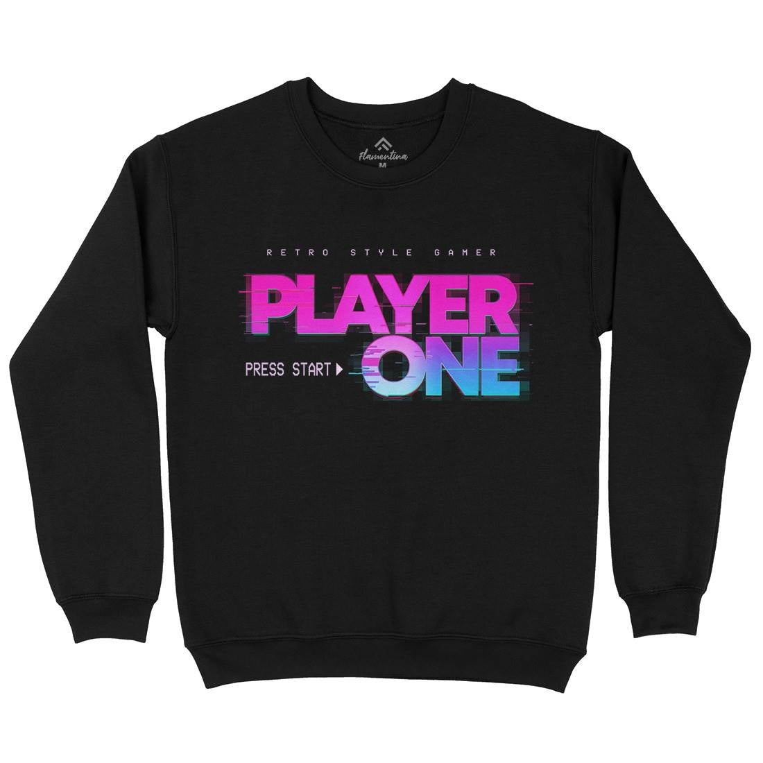 Player One Mens Crew Neck Sweatshirt Geek B997
