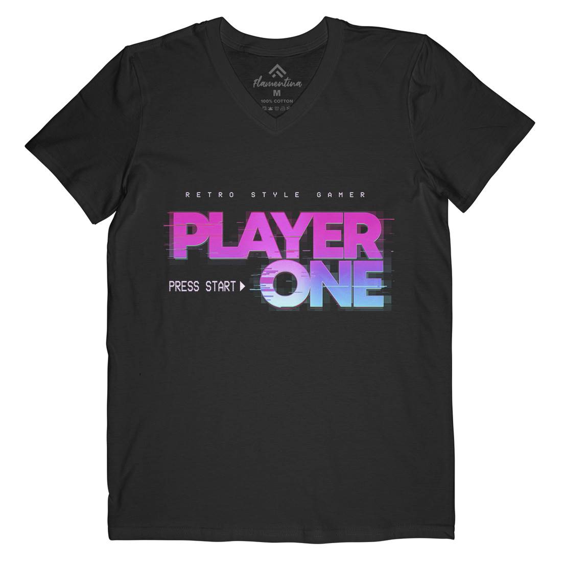 Player One Mens V-Neck T-Shirt Geek B997