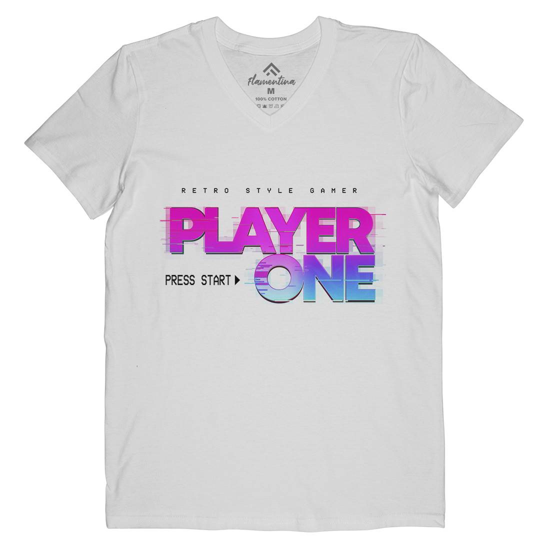 Player One Mens V-Neck T-Shirt Geek B997
