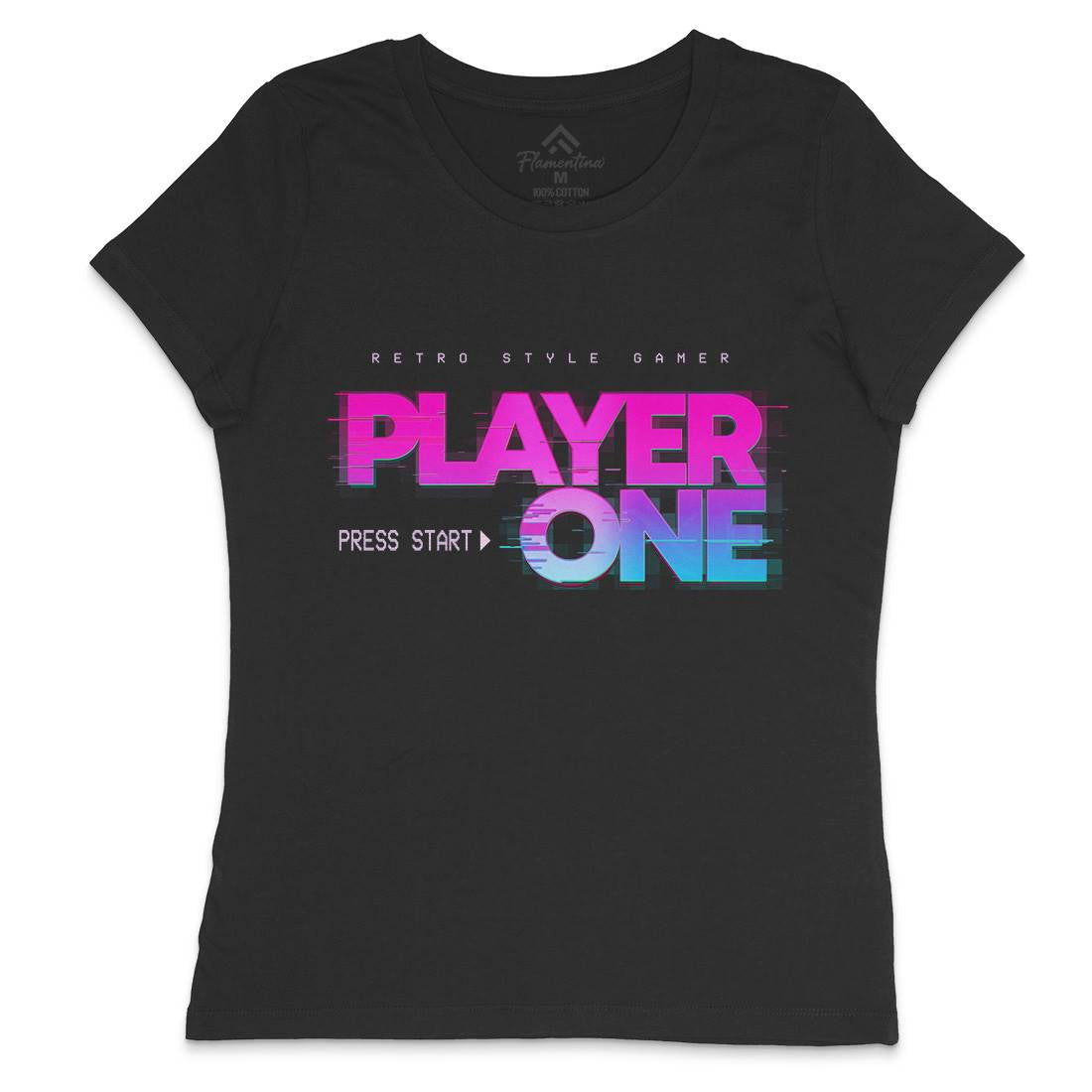Player One Womens Crew Neck T-Shirt Geek B997