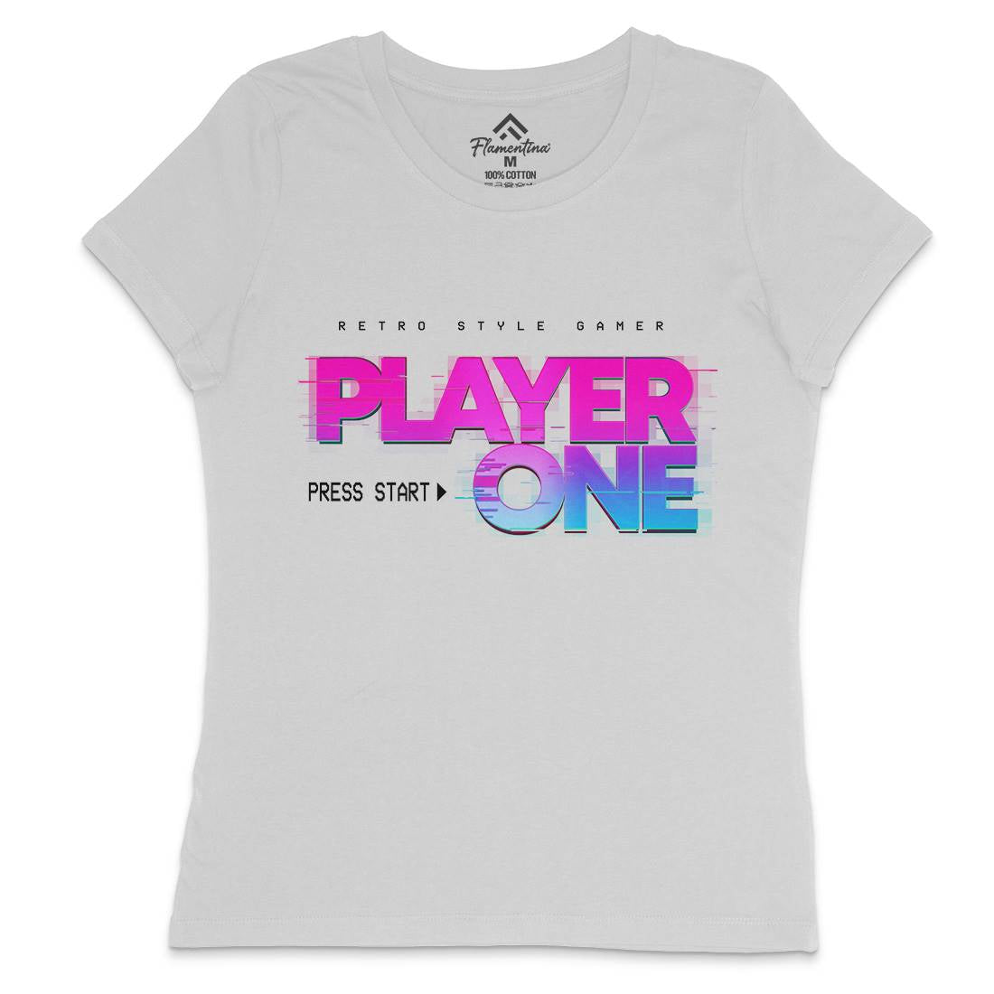 Player One Womens Crew Neck T-Shirt Geek B997