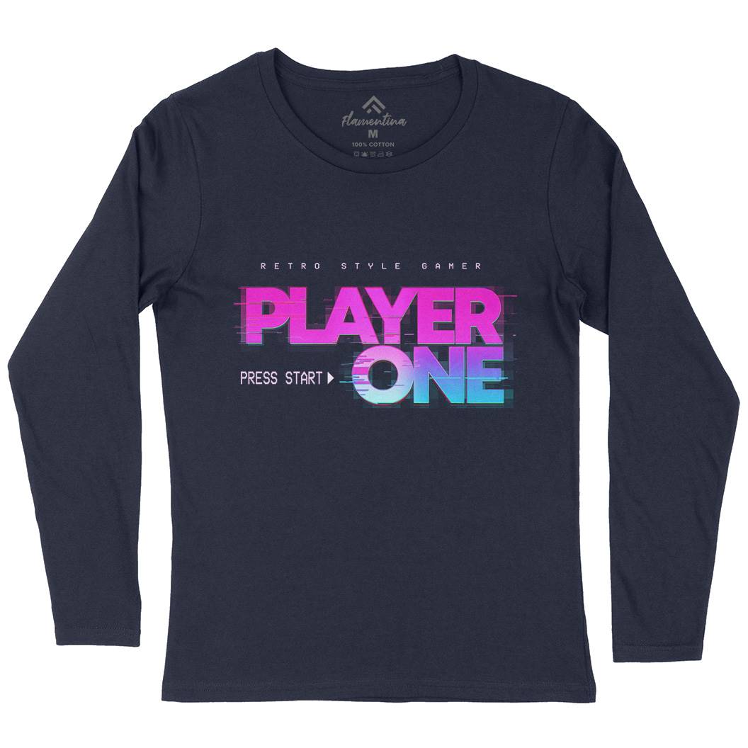 Player One Womens Long Sleeve T-Shirt Geek B997