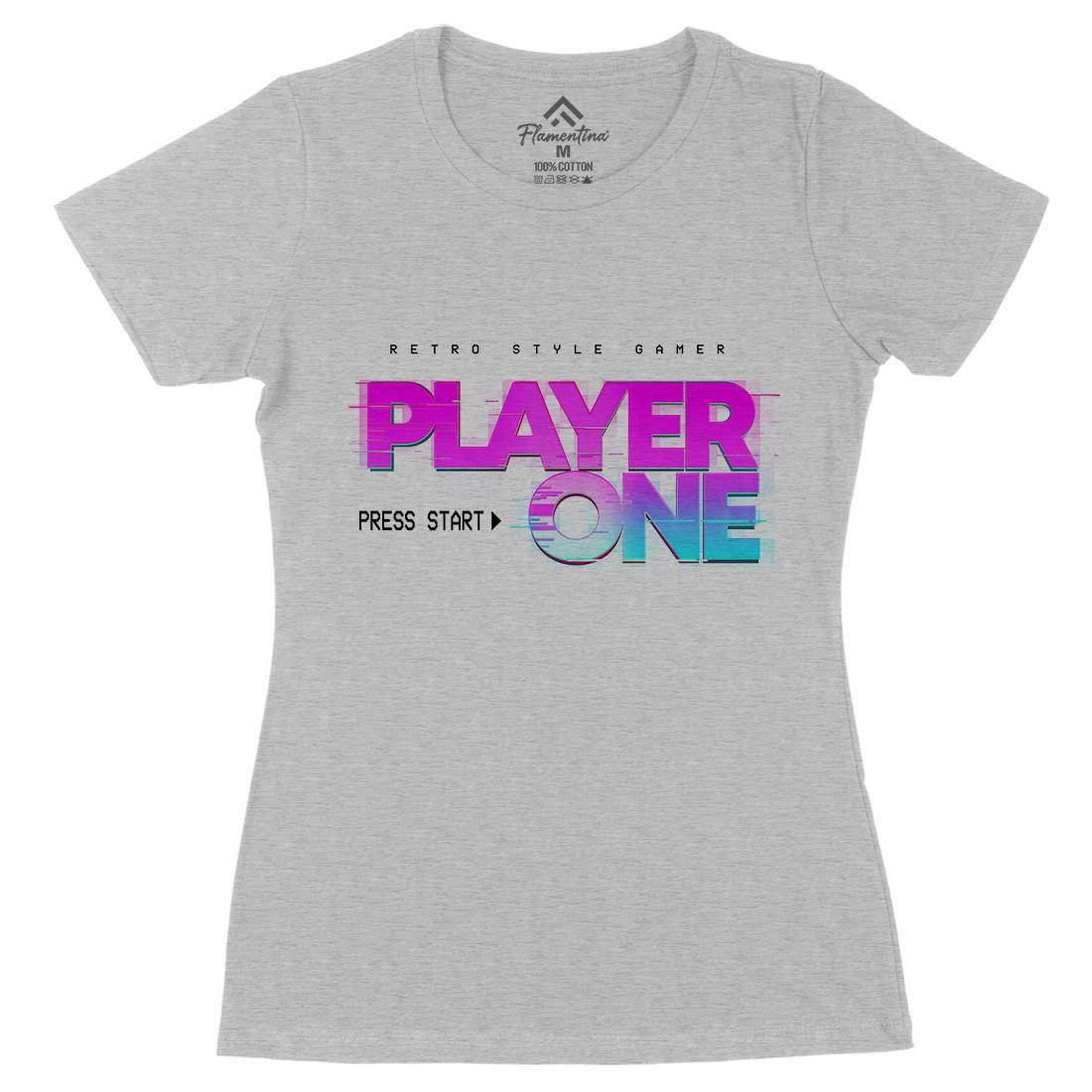 Player One Womens Organic Crew Neck T-Shirt Geek B997