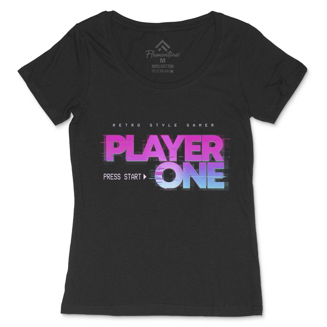 Player One Womens Scoop Neck T-Shirt Geek B997