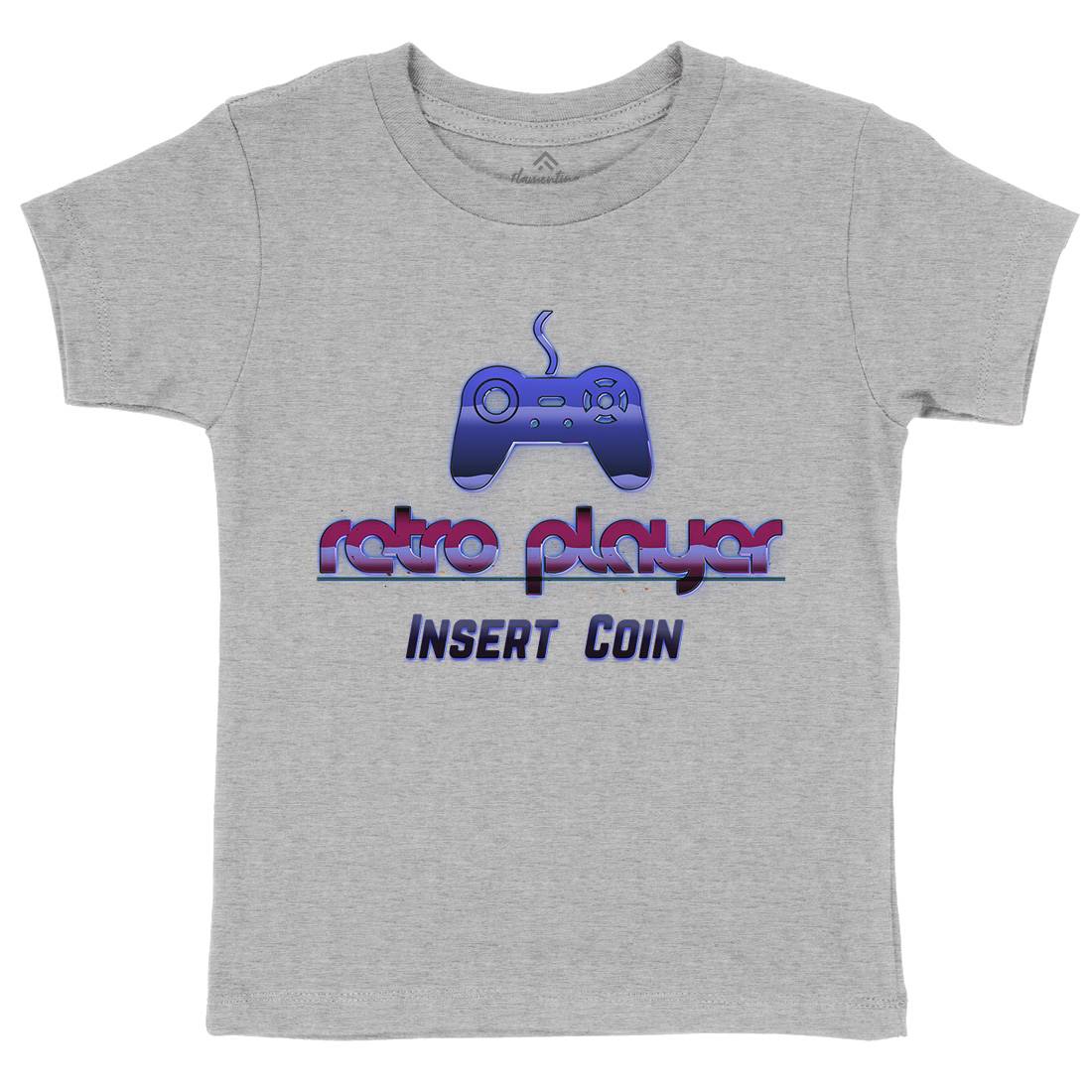 Retro Player Kids Crew Neck T-Shirt Geek B998