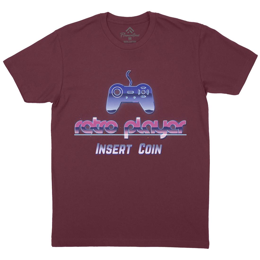 Retro Player Mens Organic Crew Neck T-Shirt Geek B998