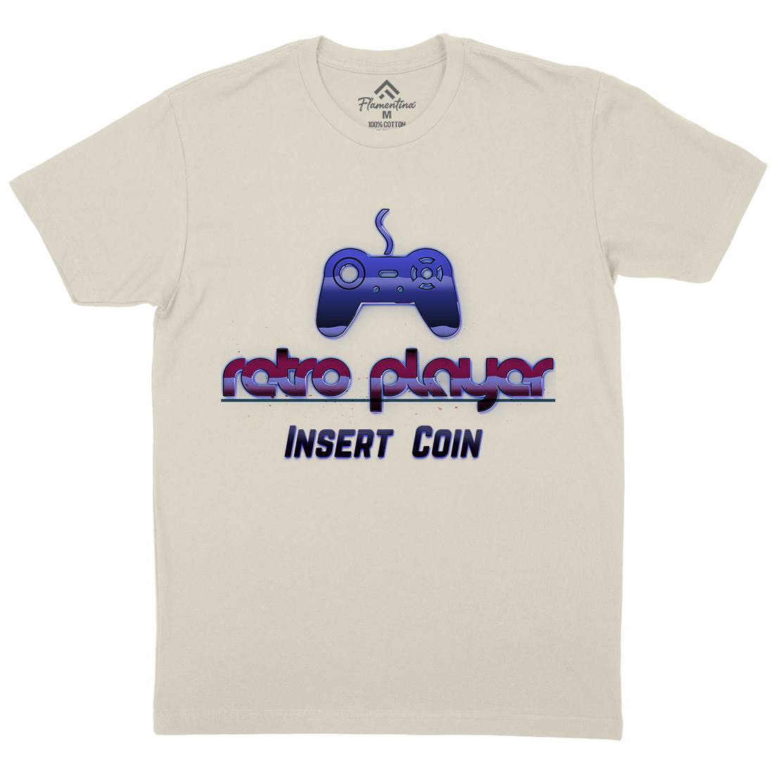 Retro Player Mens Organic Crew Neck T-Shirt Geek B998