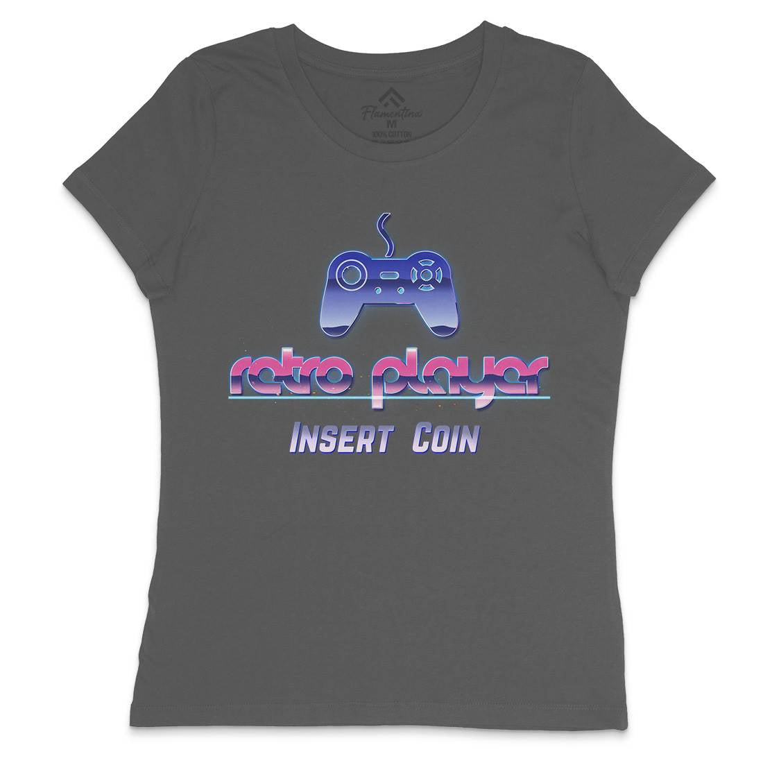 Retro Player Womens Crew Neck T-Shirt Geek B998