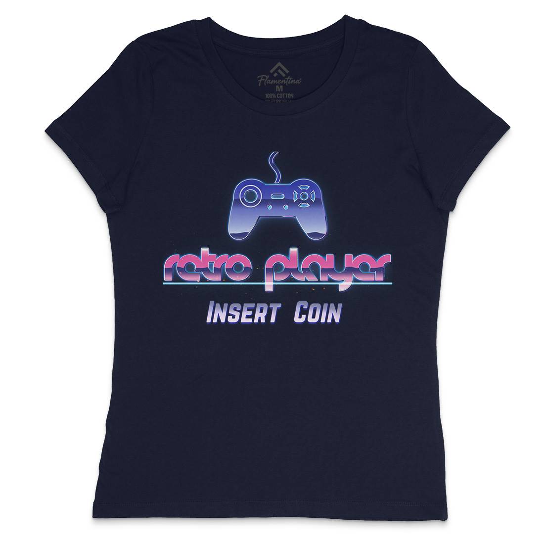 Retro Player Womens Crew Neck T-Shirt Geek B998