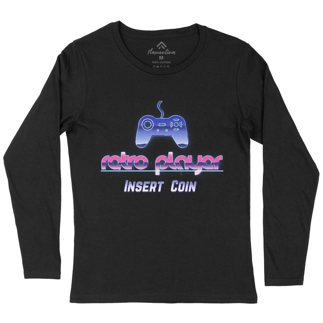 Retro Player Womens Long Sleeve T-Shirt Geek B998