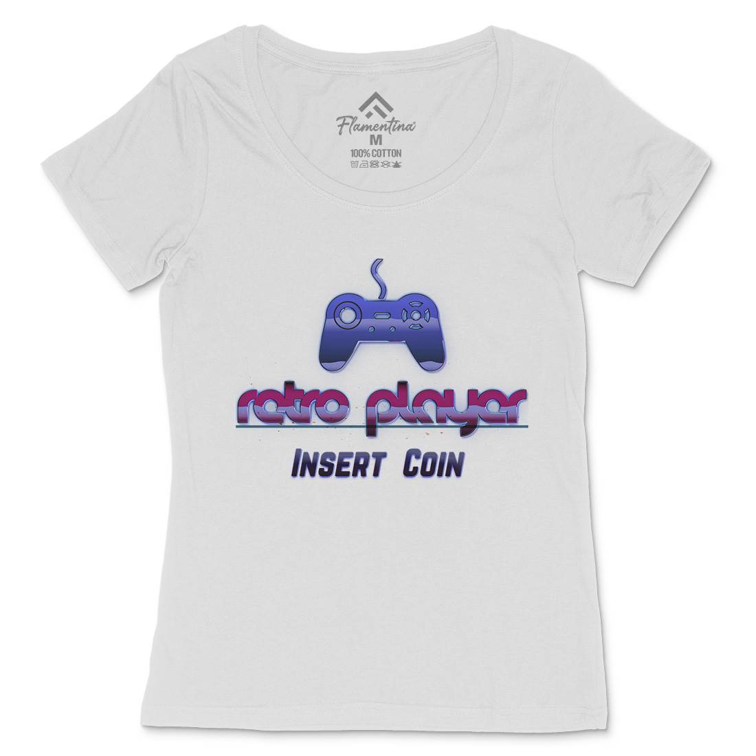 Retro Player Womens Scoop Neck T-Shirt Geek B998